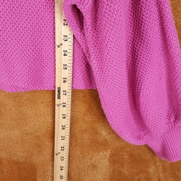 LOVERS + FRIENDS Sweater Womens Medium Pink Pullover Off the Shoulder Boxy KAIT - Picture 7 of 8